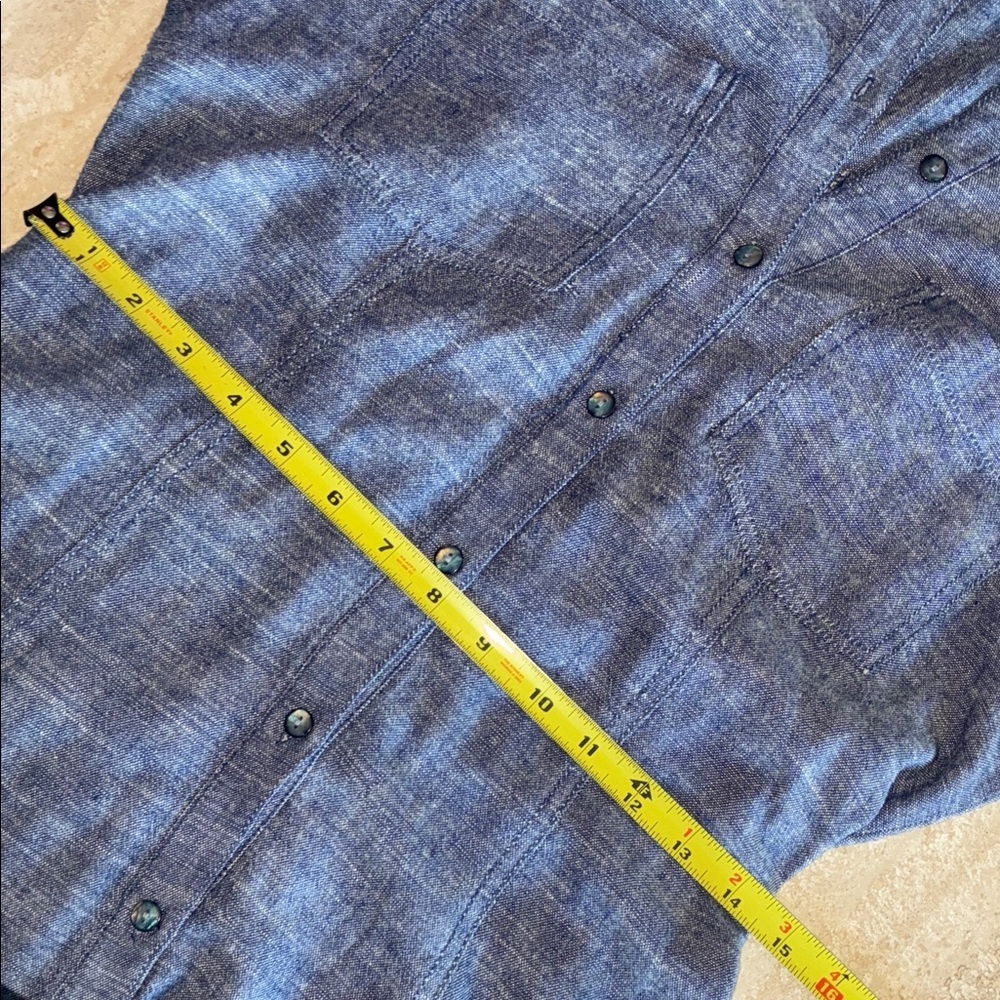 Max Studio Dress Women's XS, Button-down, flare skirt, linen-look chambray. EUC - Picture 13 of 16